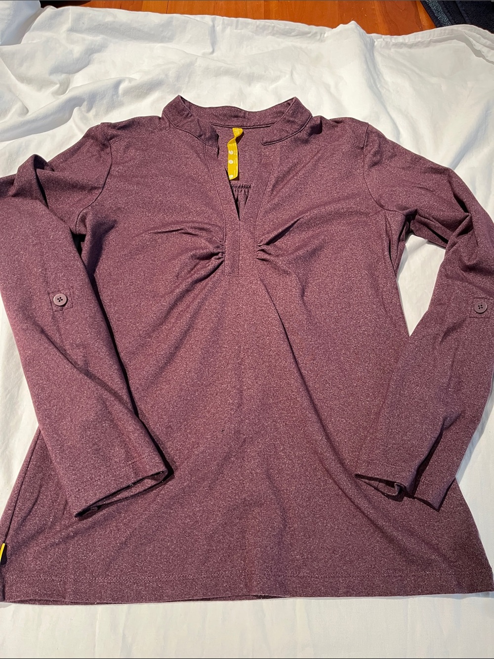 Lole Women's Long Sleeve Twist-Front Top - Plum, size medium